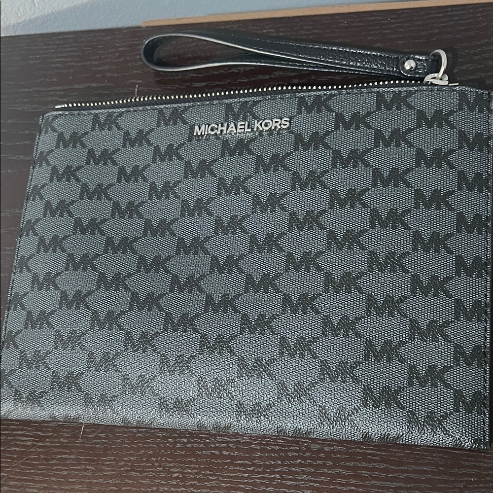 Michael Kors Black Monogram Wristlet
